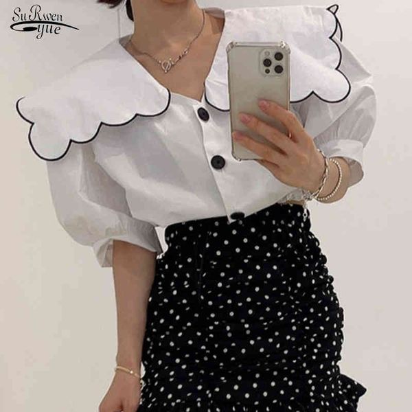 vintage puff short sleeve shirts korean lace embroidered turn-down collar woman blosue women casual female clothing 14379 210521, White
vintage puff short sleeve shirts korean lace embroidered turn-down collar woman blosue women casual female clothing 14379 210521, White