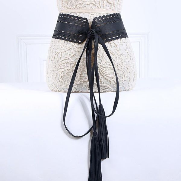 belts fashion female leather hollow long tassel tied wide belt for women waistband dress decoration accessories, Black;brown
belts fashion female leather hollow long tassel tied wide belt for women waistband dress decoration accessories, Black;brown