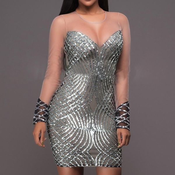 casual dresses women fashion solid sequins dress perspective mesh splice long sleeve zipper party mini vestidos mujer, Black;gray
casual dresses women fashion solid sequins dress perspective mesh splice long sleeve zipper party mini vestidos mujer, Black;gray