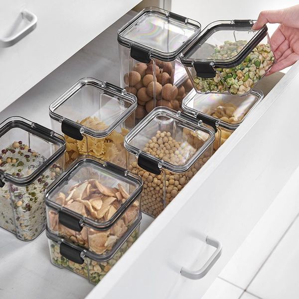 storage box plastic clear container set with pour lids kitchen bottles jars dried grains tank
storage box plastic clear container set with pour lids kitchen bottles jars dried grains tank
