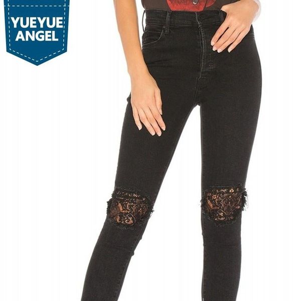 women's jeans high waist hole ripped lace womens pencil pants slim fit ladies ankle length trousers fashion black denim, Blue
women's jeans high waist hole ripped lace womens pencil pants slim fit ladies ankle length trousers fashion black denim, Blue
