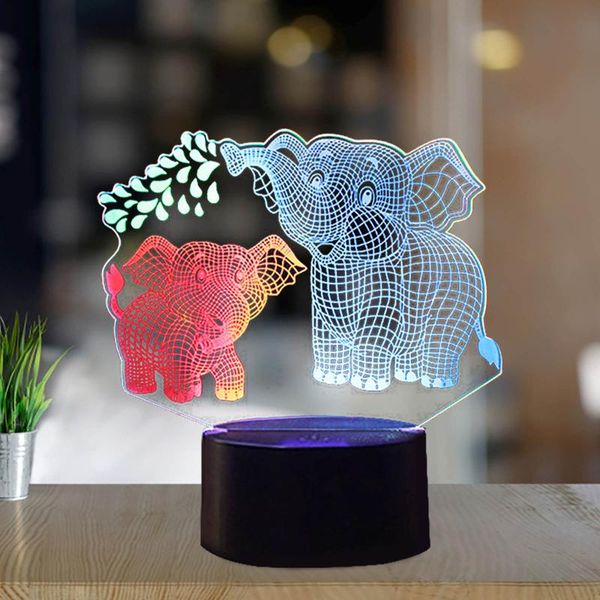 night lights 3d led light elephant colorful gradient visual stereo table headboard remote control home party funny 
night lights 3d led light elephant colorful gradient visual stereo table headboard remote control home party funny