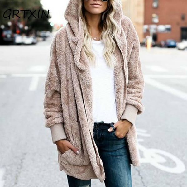 women's jackets year spring faux fur teddy bear coat jacket women fashion open stitch hooded female long sleeve fuzzy, Black;brown
women's jackets year spring faux fur teddy bear coat jacket women fashion open stitch hooded female long sleeve fuzzy, Black;brown