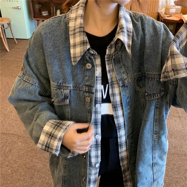 women's jackets plaid cowboy loose coat woman bf harajuku denim basic bomber jeans female chaqueta mujer oversize streetwear outerwear, Black;brown
women's jackets plaid cowboy loose coat woman bf harajuku denim basic bomber jeans female chaqueta mujer oversize streetwear outerwear, Black;brown