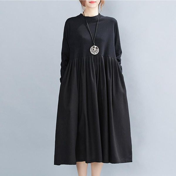 casual dresses 2021 arrival long sleeve autumn dress solid color japan style chic patchwork black women spring, Black;gray
casual dresses 2021 arrival long sleeve autumn dress solid color japan style chic patchwork black women spring, Black;gray