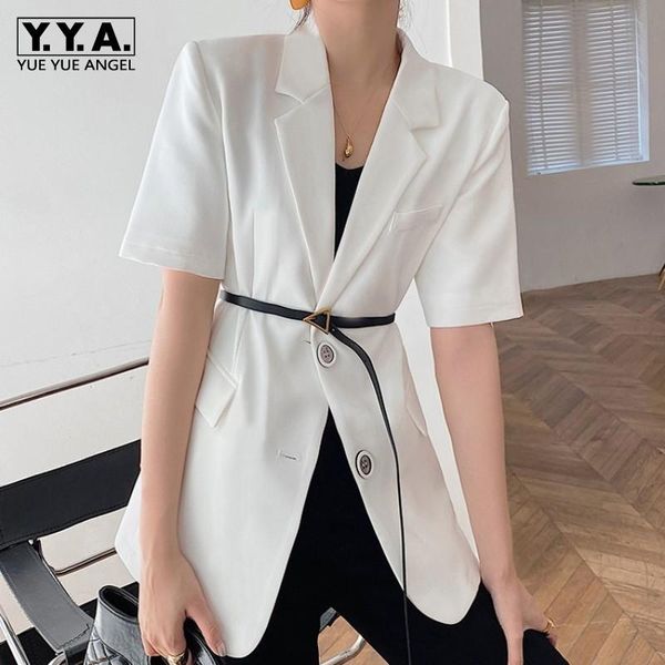 women's suits & blazers summer short sleeve white blazer women ol style single breasted thin chiffon suit jackets office lady formal ou, White;black
women's suits & blazers summer short sleeve white blazer women ol style single breasted thin chiffon suit jackets office lady formal ou, White;black