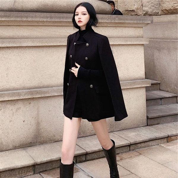 women's wool & blends 2021, xiaoxiangfeng double faced cashmere overcoat, short, small, cape, woolen overcoat for women in autumn and w, Black
women's wool & blends 2021, xiaoxiangfeng double faced cashmere overcoat, short, small, cape, woolen overcoat for women in autumn and w, Black