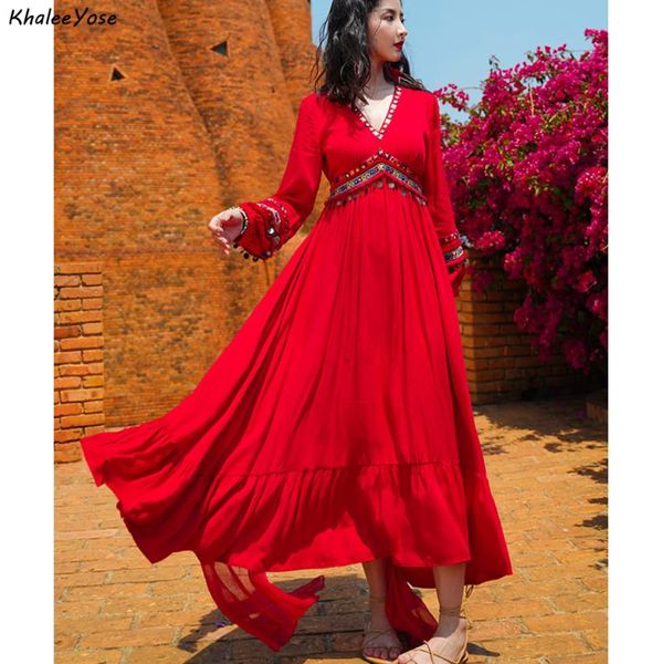 casual dresses khalee yose floral embroidery maxi dress red vintage chic autumn long sleeve women v-neck ruffles female ladies, Black;gray
casual dresses khalee yose floral embroidery maxi dress red vintage chic autumn long sleeve women v-neck ruffles female ladies, Black;gray