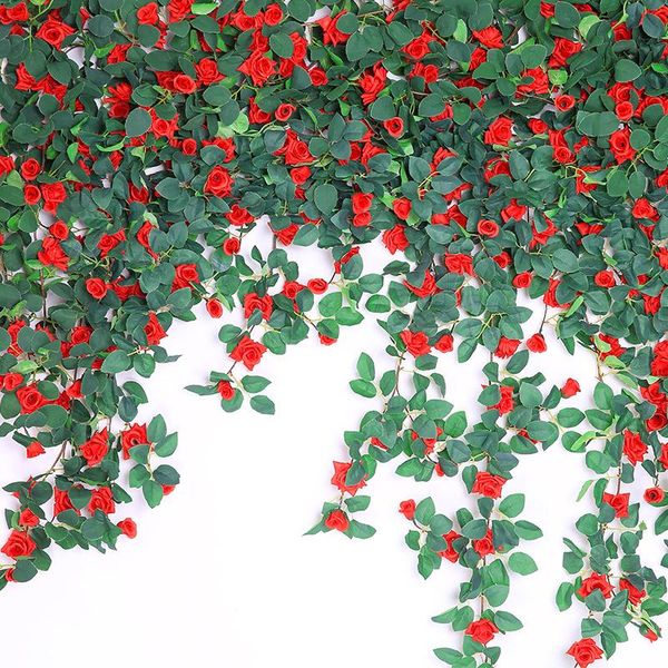 yumai 160cm rose artificial flowers rattan silk roses with green leaves garland home garden wall hanging wedding decorative & wreaths
yumai 160cm rose artificial flowers rattan silk roses with green leaves garland home garden wall hanging wedding decorative & wreaths