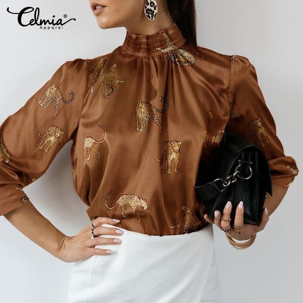blouses celmia women fashion blouses 2021 vintage stand collar tiger printed shirt casual loose long sleeve plus size blusas femme, White
blouses celmia women fashion blouses 2021 vintage stand collar tiger printed shirt casual loose long sleeve plus size blusas femme, White