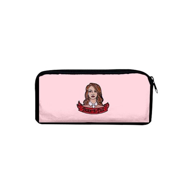 wallets lana del rey student large capacity zipper pen bag, Red;black