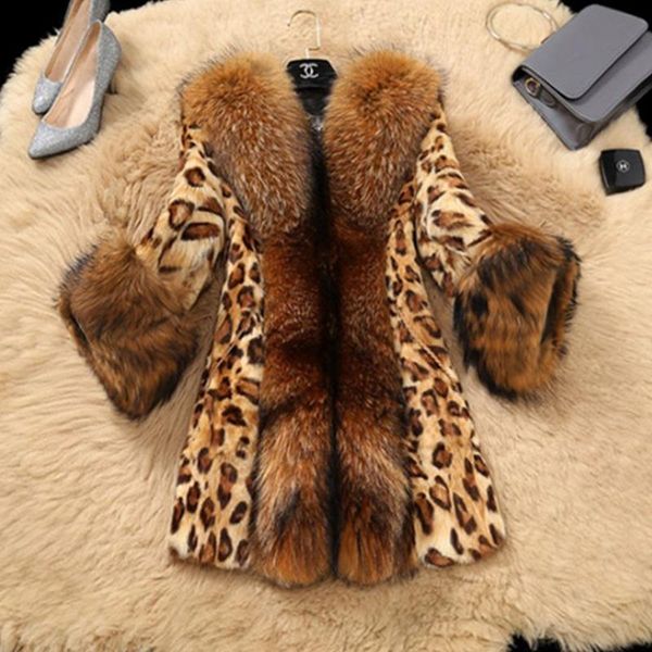 women's fur & faux 2021 elegant coat winter women leopard print raccoon warm thicken luxury coats woman loose outwear, Black
women's fur & faux 2021 elegant coat winter women leopard print raccoon warm thicken luxury coats woman loose outwear, Black