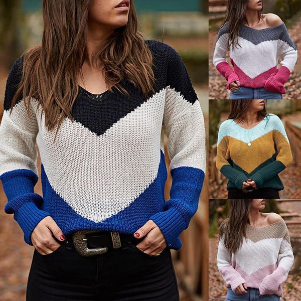 sueteres de mujer para womens sweater invierno women fashion v neck loose color contrast long sleeves camisolas inverno mulher, White;black
sueteres de mujer para womens sweater invierno women fashion v neck loose color contrast long sleeves camisolas inverno mulher, White;black