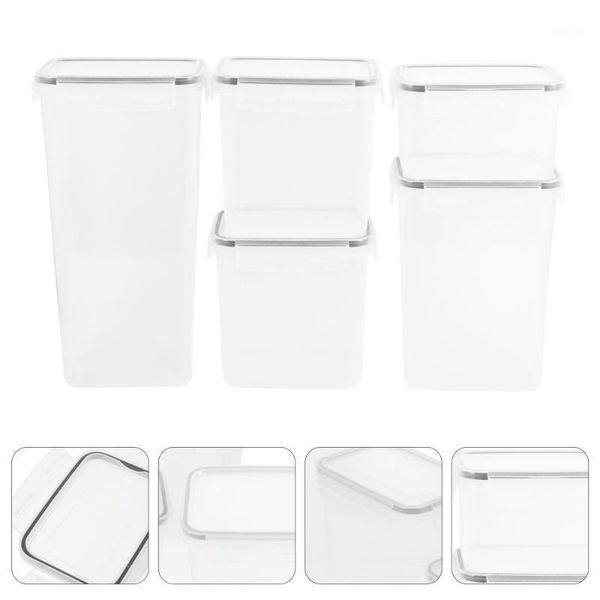 storage bottles & jars 5pcs grain canisters tanks airtight food box 
storage bottles & jars 5pcs grain canisters tanks airtight food box