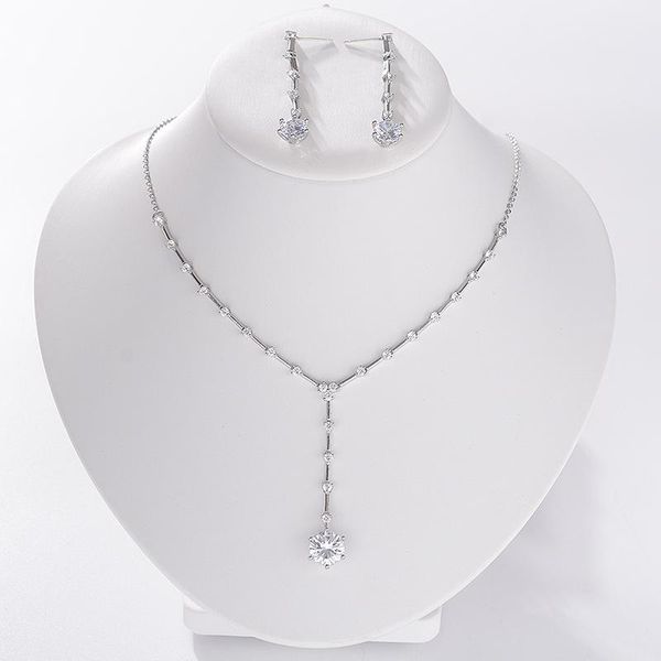 earrings & necklace slbridal crystal rhinestones cubic zirconia wedding jewelry set bridal cz banquet party women, Silver
earrings & necklace slbridal crystal rhinestones cubic zirconia wedding jewelry set bridal cz banquet party women, Silver