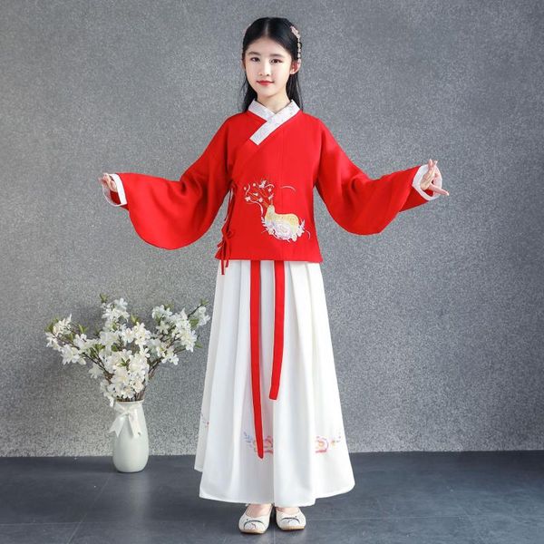 autumn and winter girls' hanfu long sleeve dress chinese style embroidered clothing wedding birthday present evening ethnic, Red
autumn and winter girls' hanfu long sleeve dress chinese style embroidered clothing wedding birthday present evening ethnic, Red