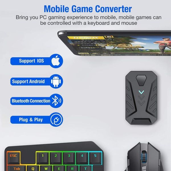 bluetooth 4.0 keyboard mouse converter adapter for pubg mobile game controller fps shooter accessories android controllers & joysticks
bluetooth 4.0 keyboard mouse converter adapter for pubg mobile game controller fps shooter accessories android controllers & joysticks