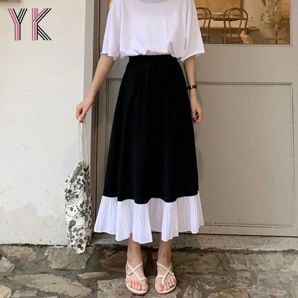 skirts elastic high waist stitching pleated midi korean fashion casual loose long aestheti 2021 summer women's clothing, Black
skirts elastic high waist stitching pleated midi korean fashion casual loose long aestheti 2021 summer women's clothing, Black