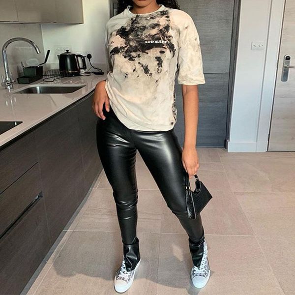 women's pants & capris 2021 casual slimming pu trousers black tight-fitting high-waist leather personalized fashion clothing, Black;white
women's pants & capris 2021 casual slimming pu trousers black tight-fitting high-waist leather personalized fashion clothing, Black;white