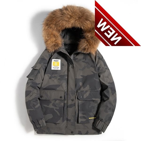 white men's duck down jacket thick coat overcoat winter parka men detachable hat fur hooded windbreaker outwear camouflage, Black
white men's duck down jacket thick coat overcoat winter parka men detachable hat fur hooded windbreaker outwear camouflage, Black