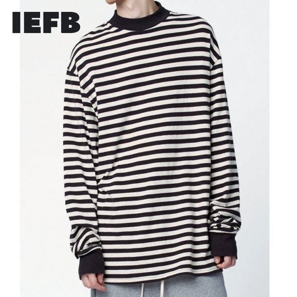 iefb high neck black white stripe long sleeve same oversize t-shirts for men spring fashion casual pullover 9y5009 210524, White;black
iefb high neck black white stripe long sleeve same oversize t-shirts for men spring fashion casual pullover 9y5009 210524, White;black