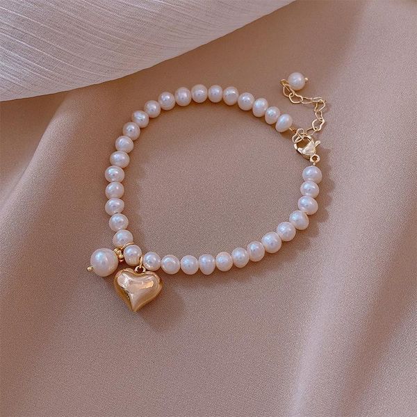 link, chain lovoacc elegant baroque freshwater pearl bracelet for women gold color metallic love heart natural pearls elastic bracelets 2021, Black
link, chain lovoacc elegant baroque freshwater pearl bracelet for women gold color metallic love heart natural pearls elastic bracelets 2021, Black