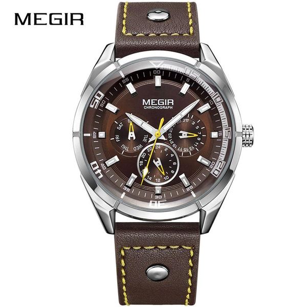 wristwatches megir military sports watches men fashion luxury brand waterproof leather strap analog quartz relogio masculino, Slivery;brown
wristwatches megir military sports watches men fashion luxury brand waterproof leather strap analog quartz relogio masculino, Slivery;brown