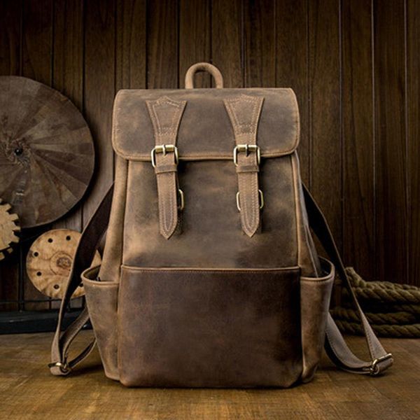 handmade japanese and korean leather backpack trendy youth fashion men's crazy horse leisure travel
handmade japanese and korean leather backpack trendy youth fashion men's crazy horse leisure travel