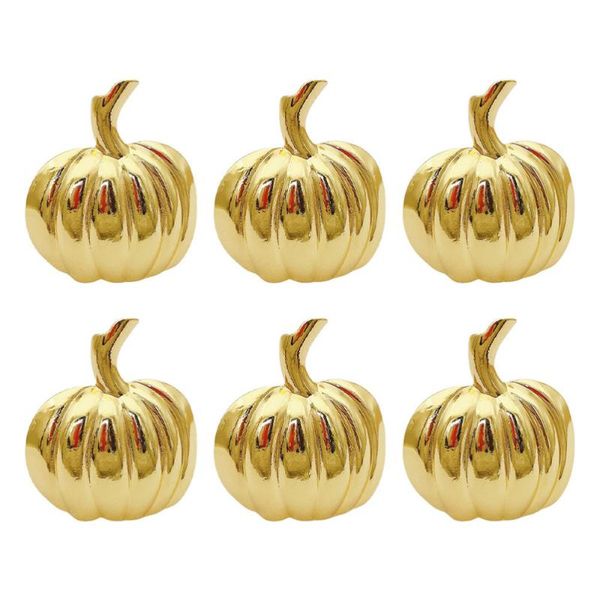 napkin rings 6pcs home chic buckle pumpkin holder decor golden