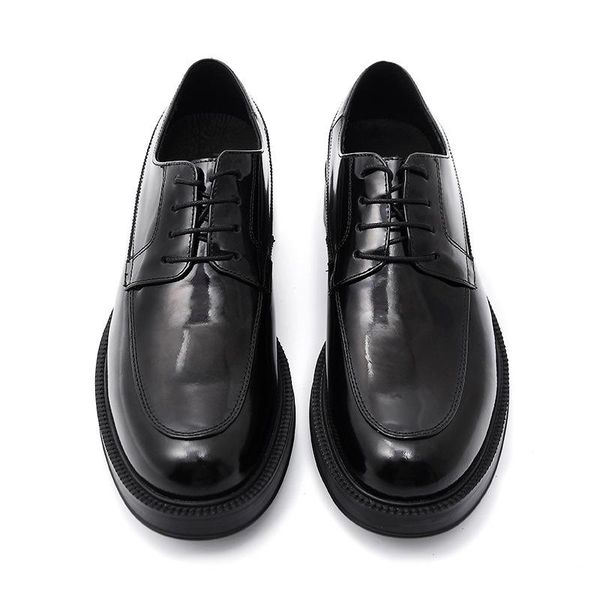 business casual men's leather shoes, round head with higher permeability joker color matching youth dress shoes, Black
business casual men's leather shoes, round head with higher permeability joker color matching youth dress shoes, Black