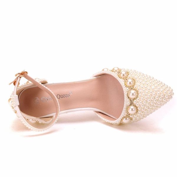 sandals pointed toe ivory white pearl wedding shoes bridal thin high heels elegant female party ankle strap sandals, Black
sandals pointed toe ivory white pearl wedding shoes bridal thin high heels elegant female party ankle strap sandals, Black