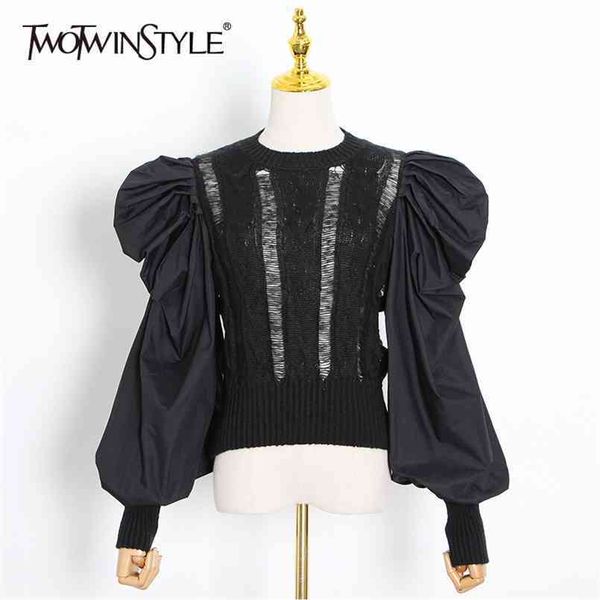 casual patchwork knitted for women o neck long sleeve elegant solid sweaters female fashion clothing 210524, White;black
casual patchwork knitted for women o neck long sleeve elegant solid sweaters female fashion clothing 210524, White;black