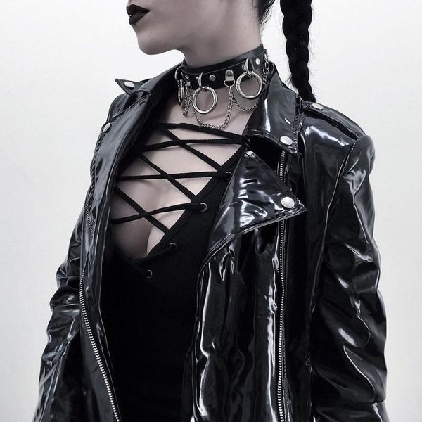 chokers 2021 fashion gothic punk black leather choker necklaces women goth big statement necklace, Golden;silver
chokers 2021 fashion gothic punk black leather choker necklaces women goth big statement necklace, Golden;silver