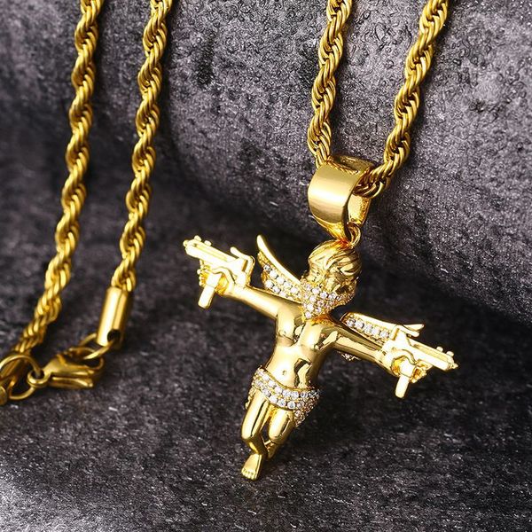 new fashion charm hip hop prong aaa cubic zirconia bling ice out battle angel cross pendants necklace for men rapper jewelry gold party gift, Silver
new fashion charm hip hop prong aaa cubic zirconia bling ice out battle angel cross pendants necklace for men rapper jewelry gold party gift, Silver