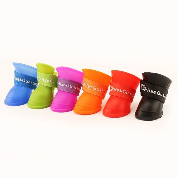 dog apparel xl/xxl pet shoes waterproof candy colors rubber boots silicone rain