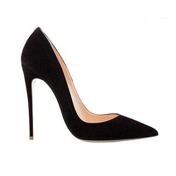dress shoes red soled high heels women's superfine heel 12cm suede versatile shallow mouth pointed single large, Black
dress shoes red soled high heels women's superfine heel 12cm suede versatile shallow mouth pointed single large, Black