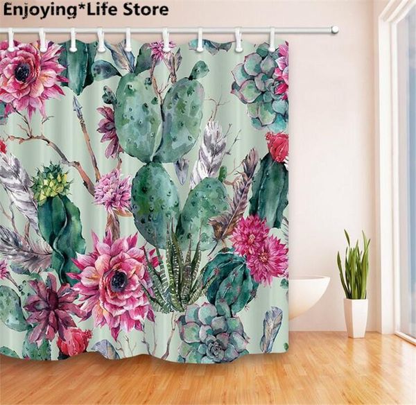 shower curtains cactus & flower curtain waterproof fabric bathroom decoration 72inch x72inch with 12 hooks
shower curtains cactus & flower curtain waterproof fabric bathroom decoration 72inch x72inch with 12 hooks