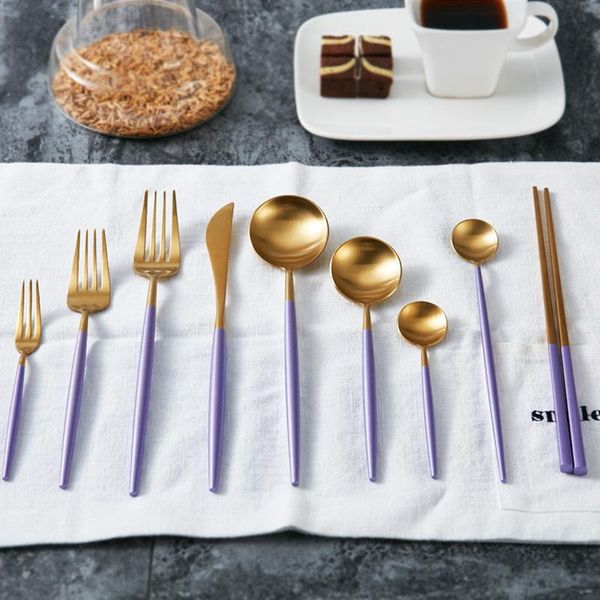 dinnerware sets 304 stainless steel cutlery creative nordic tableware purple gold christmas gift steak knife cake fork coffee spoon wedding
dinnerware sets 304 stainless steel cutlery creative nordic tableware purple gold christmas gift steak knife cake fork coffee spoon wedding