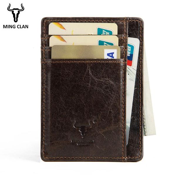 card holders mingclan super slim soft 100% genuine leather holder case organizer mini men women small wallets, Brown;gray
card holders mingclan super slim soft 100% genuine leather holder case organizer mini men women small wallets, Brown;gray