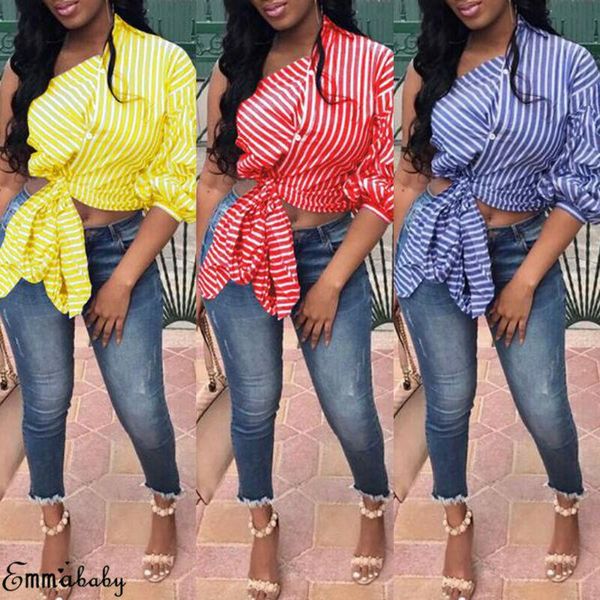 women's t-shirt fashion women elegant puff long sleeve v-neck striped bandage t-shirts ladies streetwear, White
women's t-shirt fashion women elegant puff long sleeve v-neck striped bandage t-shirts ladies streetwear, White