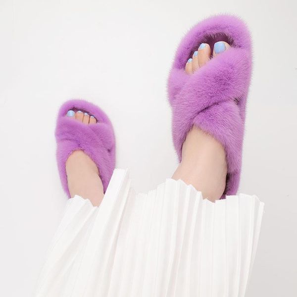 style women's slippers in 2021 real mink cross sandals luxurious plush flat bottom multicolor household, Black
style women's slippers in 2021 real mink cross sandals luxurious plush flat bottom multicolor household, Black