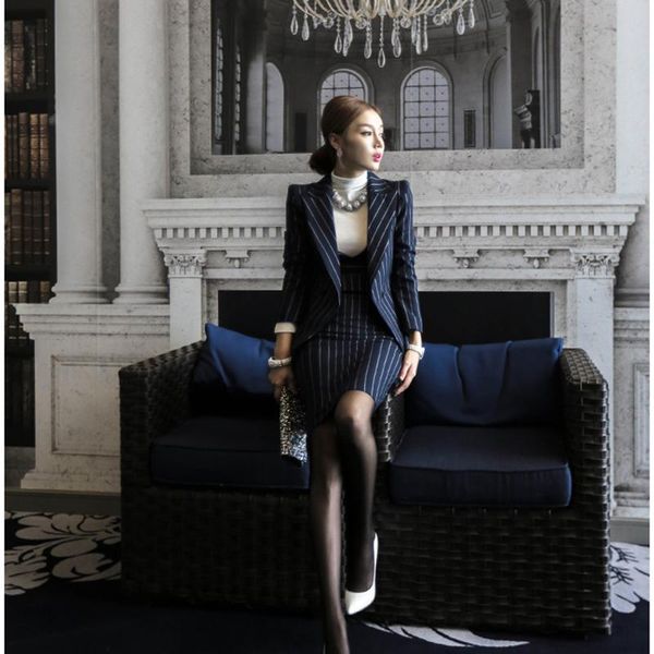 work dresses striped office ladies suit women slim suits v neck dress elegant vintage wear for single button outwear, White;black
work dresses striped office ladies suit women slim suits v neck dress elegant vintage wear for single button outwear, White;black