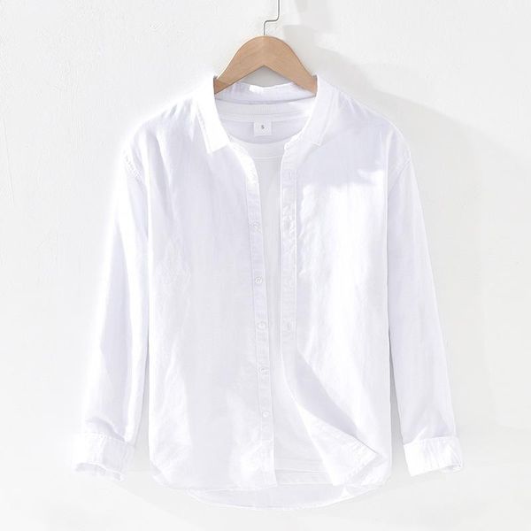 men's casual shirts camisas para hombre 2021 cotton and linen long-sleeved shirt literary loose breathable lapel for men, White;black
men's casual shirts camisas para hombre 2021 cotton and linen long-sleeved shirt literary loose breathable lapel for men, White;black
