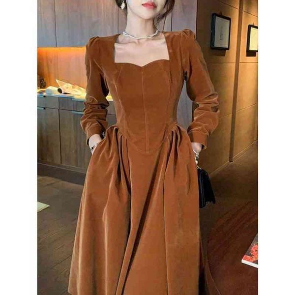 Women Dress France Vintage Autumn Winter Solid Retro Elegant Evening Party Midi Dress Long Slevee Korean Style Fairy, Black;gray
Women Dress France Vintage Autumn Winter Solid Retro Elegant Evening Party Midi Dress Long Slevee Korean Style Fairy, Black;gray