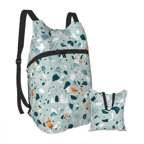 backpack waterproof folding travel trekking bag terrazzo stone teal print outdoor sport foldable storage bags
backpack waterproof folding travel trekking bag terrazzo stone teal print outdoor sport foldable storage bags