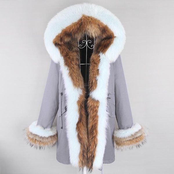 women's fur & faux women real coat natural raccoon collar 2021 winter waterproof thick warm streetwear detachable long parka, Black
women's fur & faux women real coat natural raccoon collar 2021 winter waterproof thick warm streetwear detachable long parka, Black