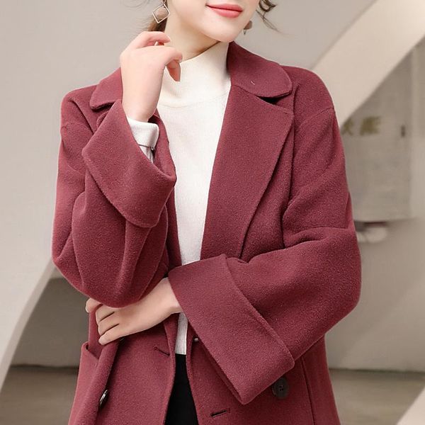 women's two piece pants double-sided cashmere high-end coat for women, young and short, winter hepburn style woolen, White
women's two piece pants double-sided cashmere high-end coat for women, young and short, winter hepburn style woolen, White