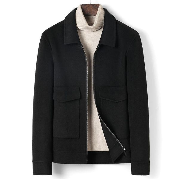 men's wool & blends 2021 autumn winter mens coat solid long sleeve woolen jackets men warm overcoat streetwear fashion casual outerwear, Black
men's wool & blends 2021 autumn winter mens coat solid long sleeve woolen jackets men warm overcoat streetwear fashion casual outerwear, Black