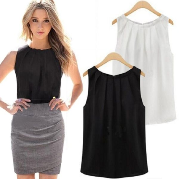 t-shirt womens summer t shirt fashion sleeveless round neck chiffon shirt cloth korean vestidos, White
t-shirt womens summer t shirt fashion sleeveless round neck chiffon shirt cloth korean vestidos, White