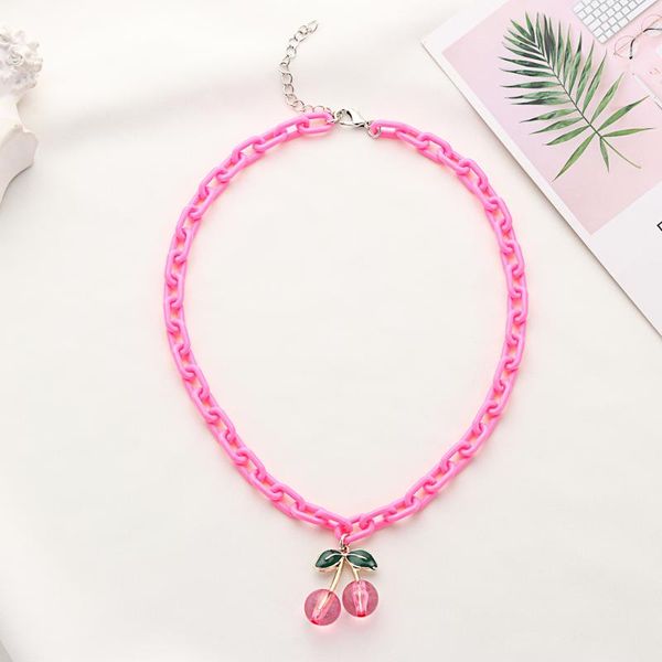 piece pink cherry necklace transparent acrylic chain pendant girl cute fruit statement jewelry chokers, Golden;silver
piece pink cherry necklace transparent acrylic chain pendant girl cute fruit statement jewelry chokers, Golden;silver